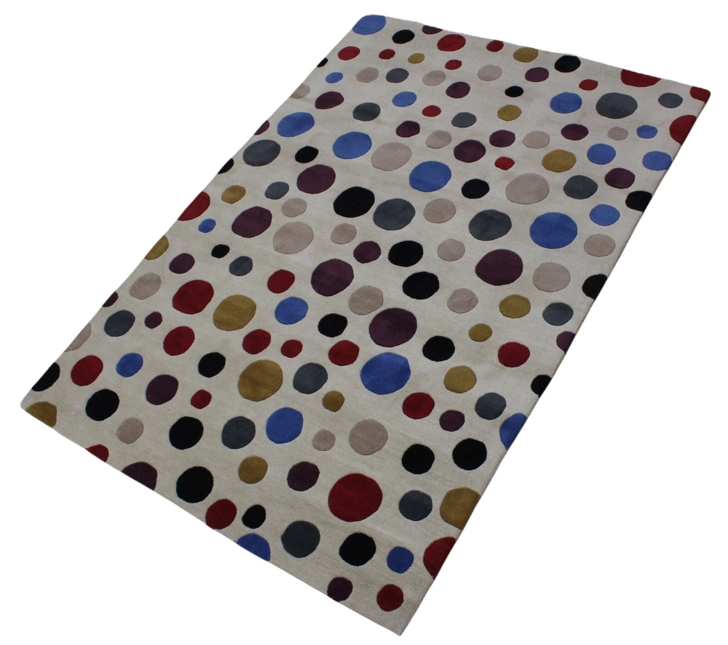 Wohnzimmer Teppich 100% Wolle Beige 170X240 cm Orientteppich Handgewebt CD 2