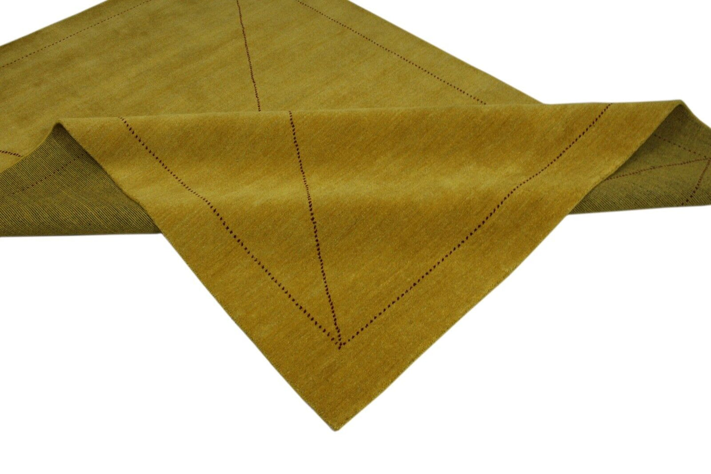 Gold Teppich 200x300 cm Gabbeh 100% Wolle Handgewebt Lori Buff Gelb G630