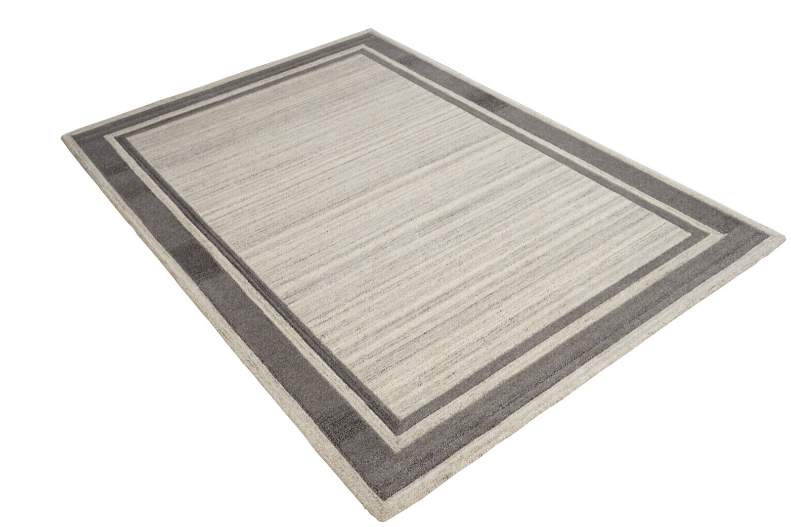Grau Beige Teppich 100% Wolle 160X230 cm Orientteppich Handgetuftet HT218