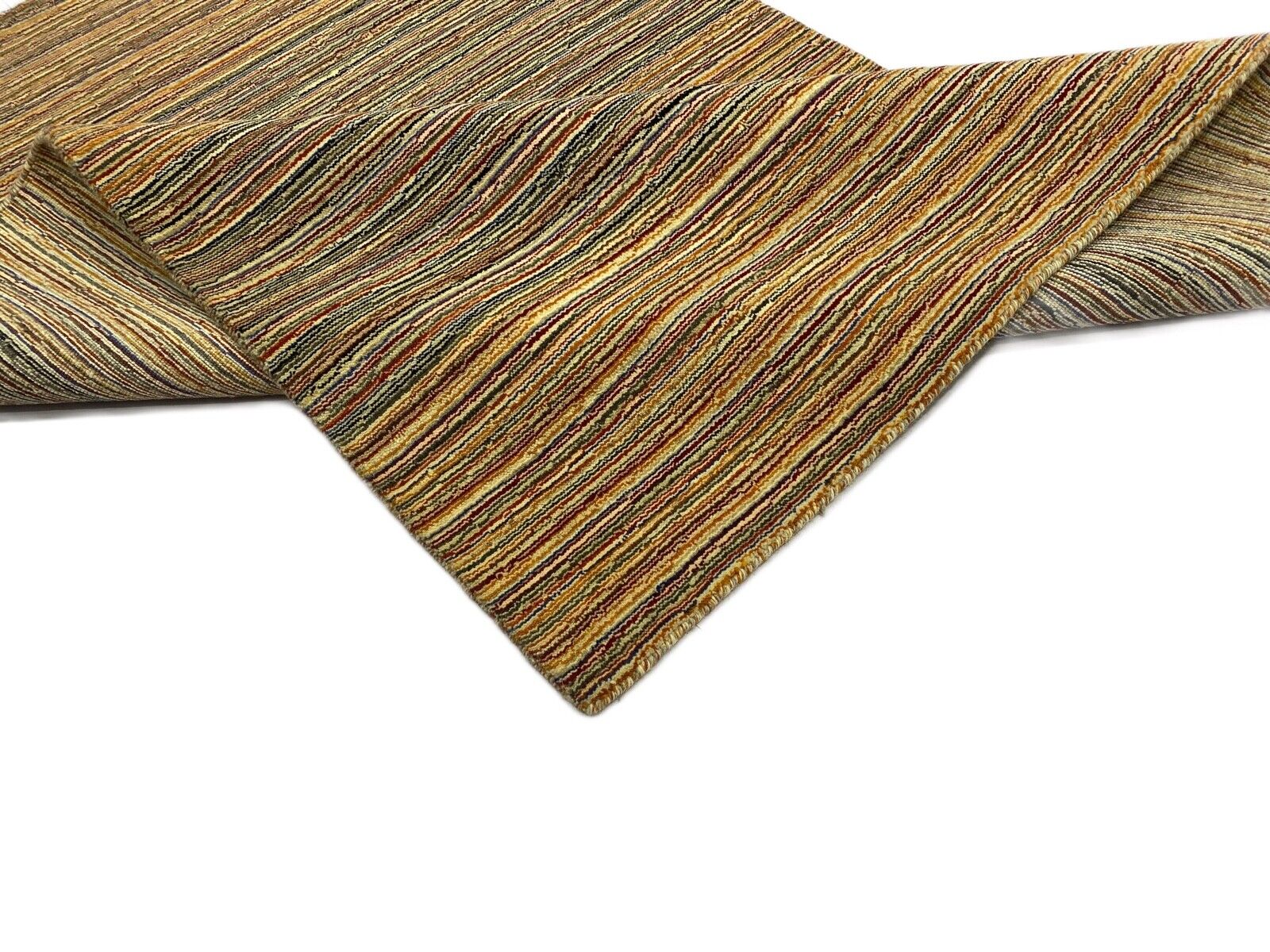 Bunt Teppich 100% Wolle Lori Handgewebt Orange Wolle 120x180 cm S90