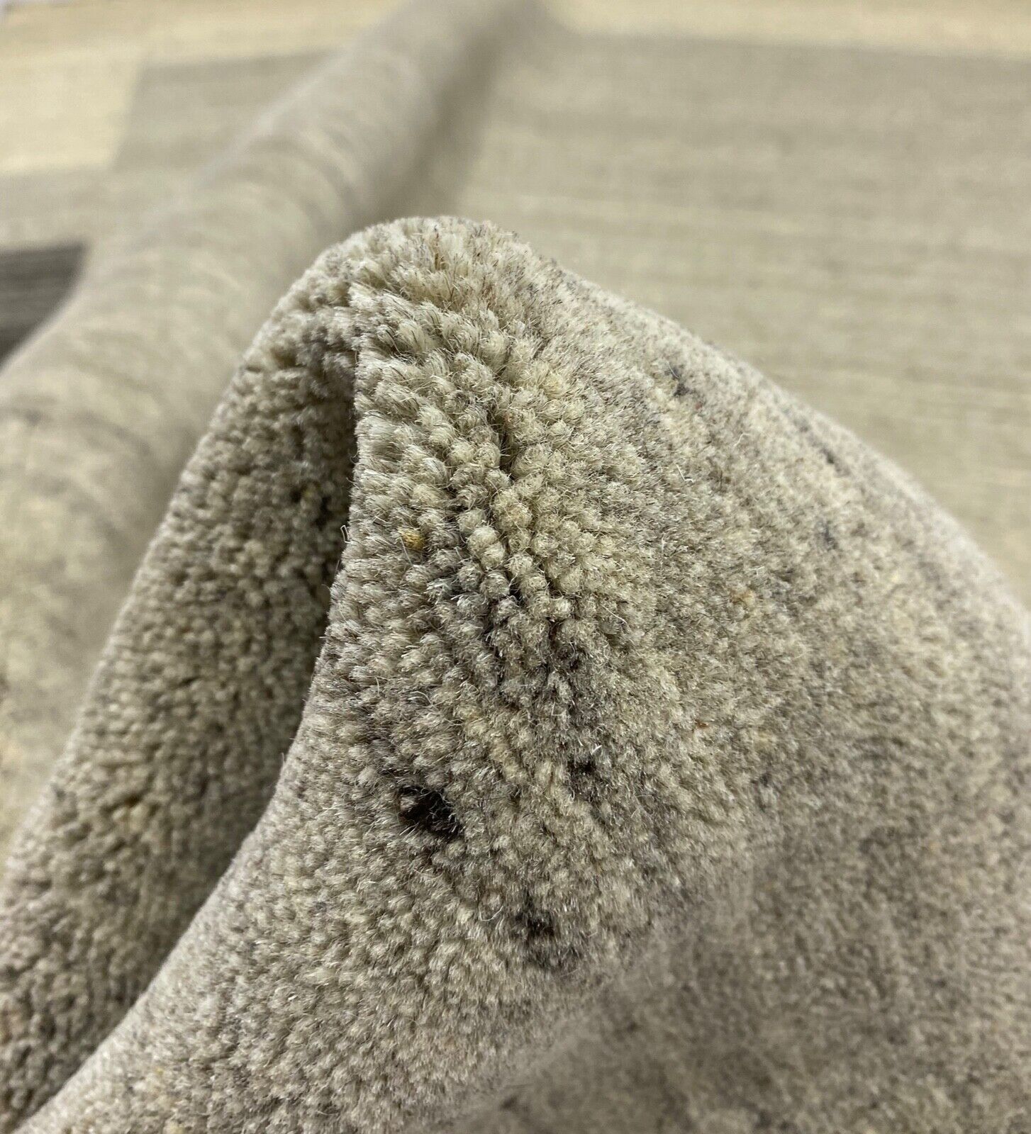 Teppich 100% Wolle Grau Beige Gabbeh lori Handgewebt 120x186 cm S150