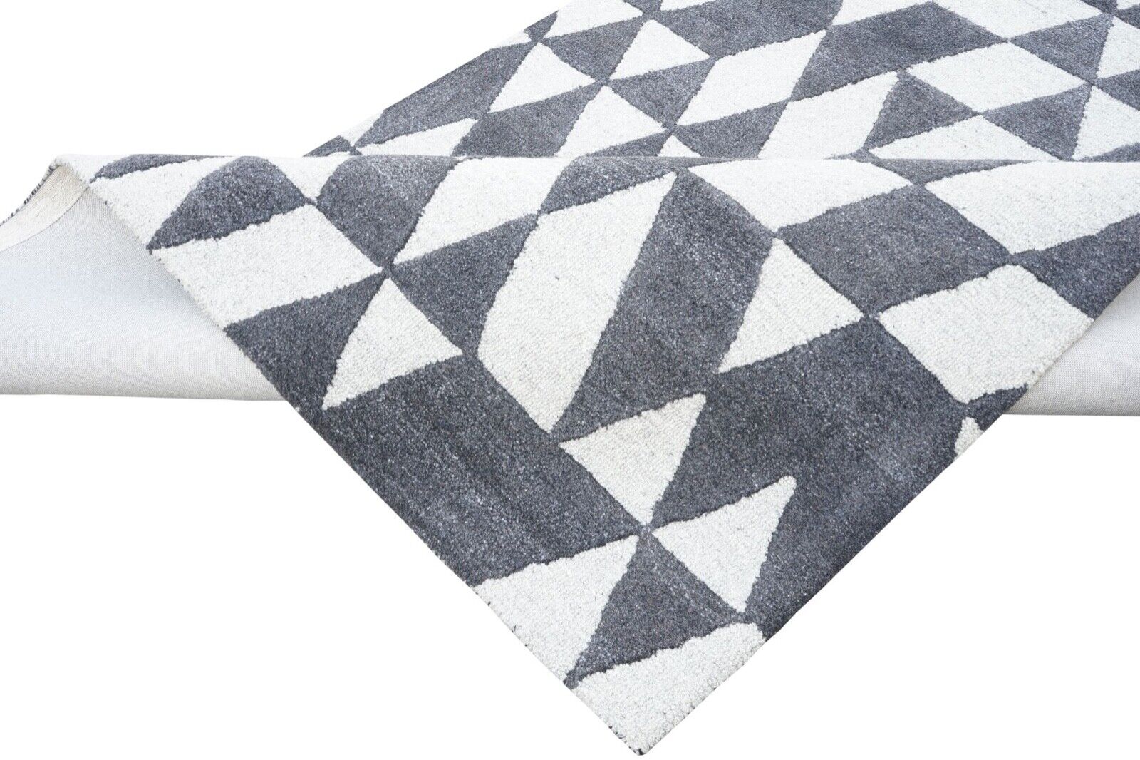 Grau Beige Teppich 100% Wolle 160X230 cm Orientteppich Handgetuftet HT267