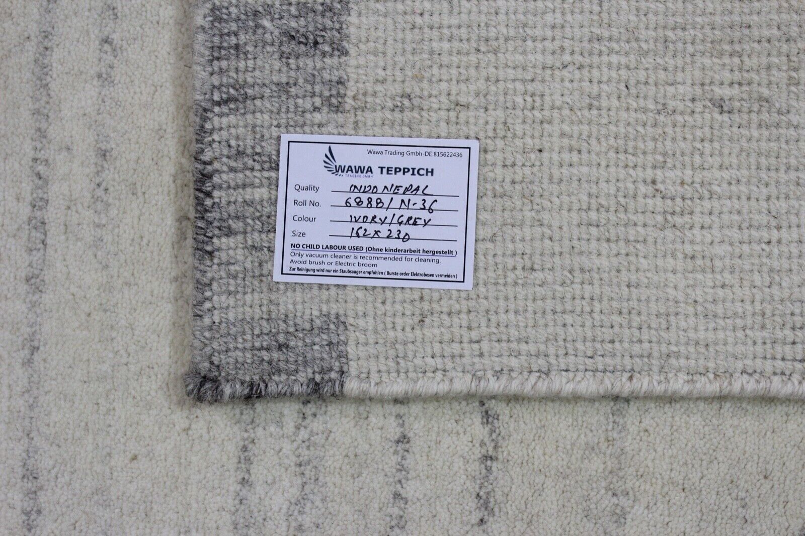 Keleti szőnyeg Nepál szőnyeg kézzel csomózott bézs szürke 100% gyapjú 162x230 cm N-36