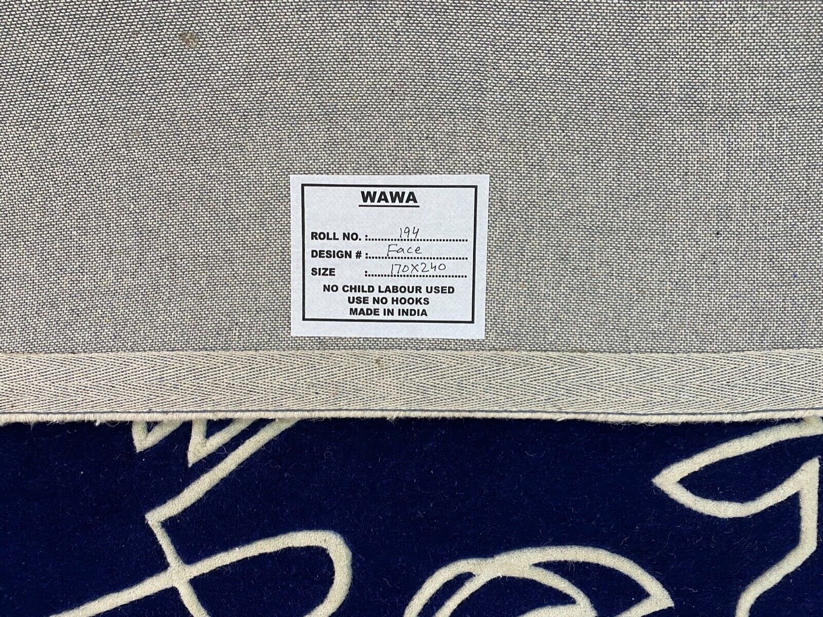 Blau Beige Teppich 170X240 CM 100% Wolle Handarbeit  Orientteppich