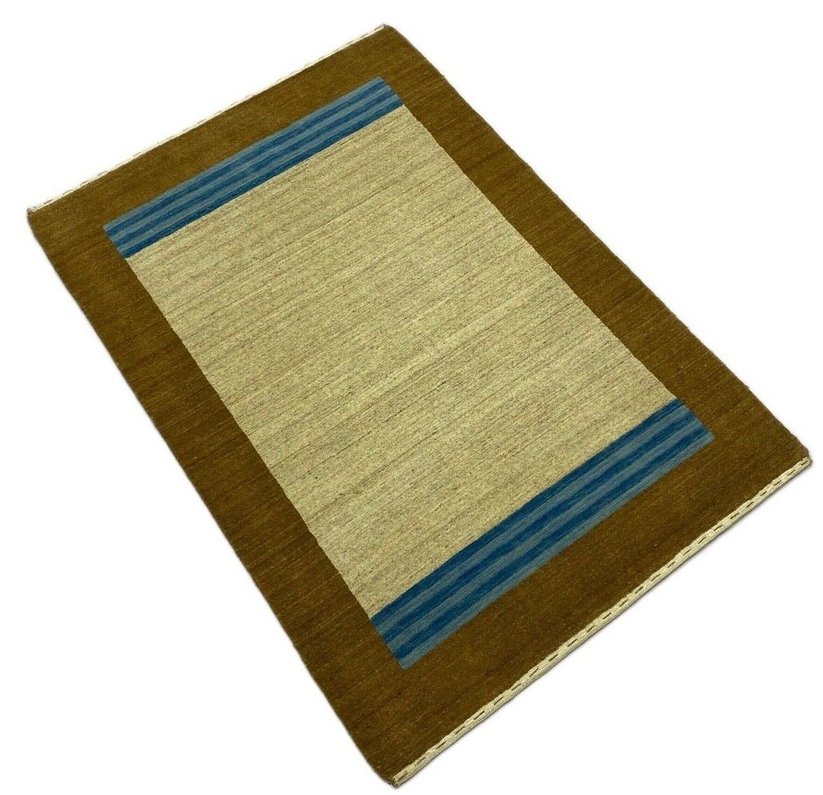 Gabbeh Teppich 100% Wolle Braun Beige loom lori Handgewebt 120x180 cm S5