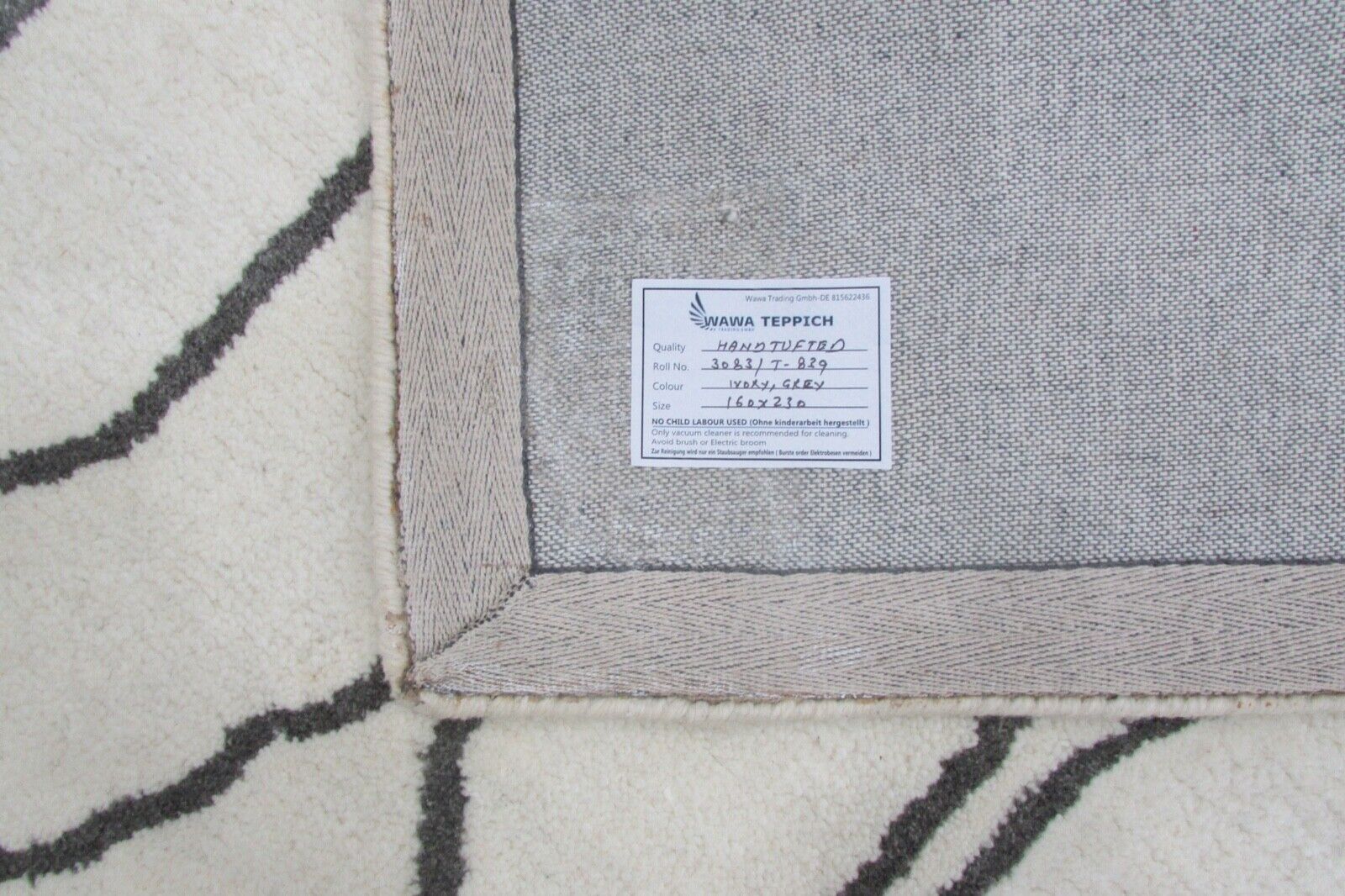 Sodoben maroški dizajn, bež in siva, 100 % volna, 160 x 230 cm, ročno tkano, T839