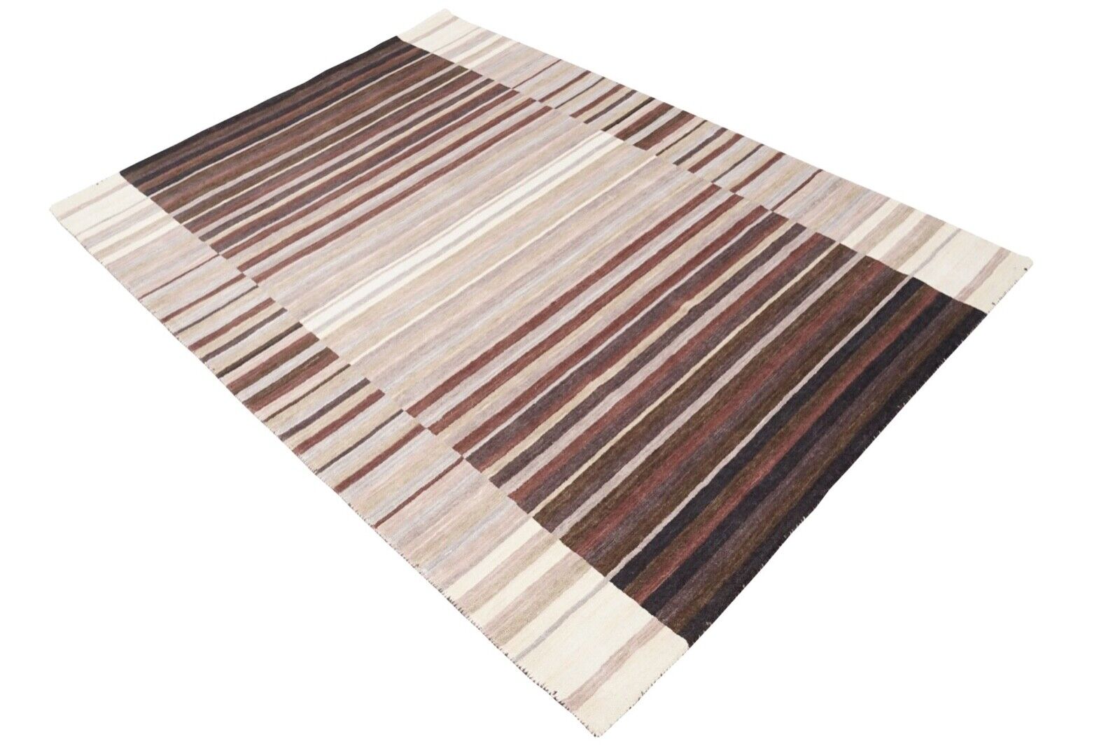 Teppich 100% Wolle Braun Beige 160X230 cm Orientteppich Handgetuftet HT346