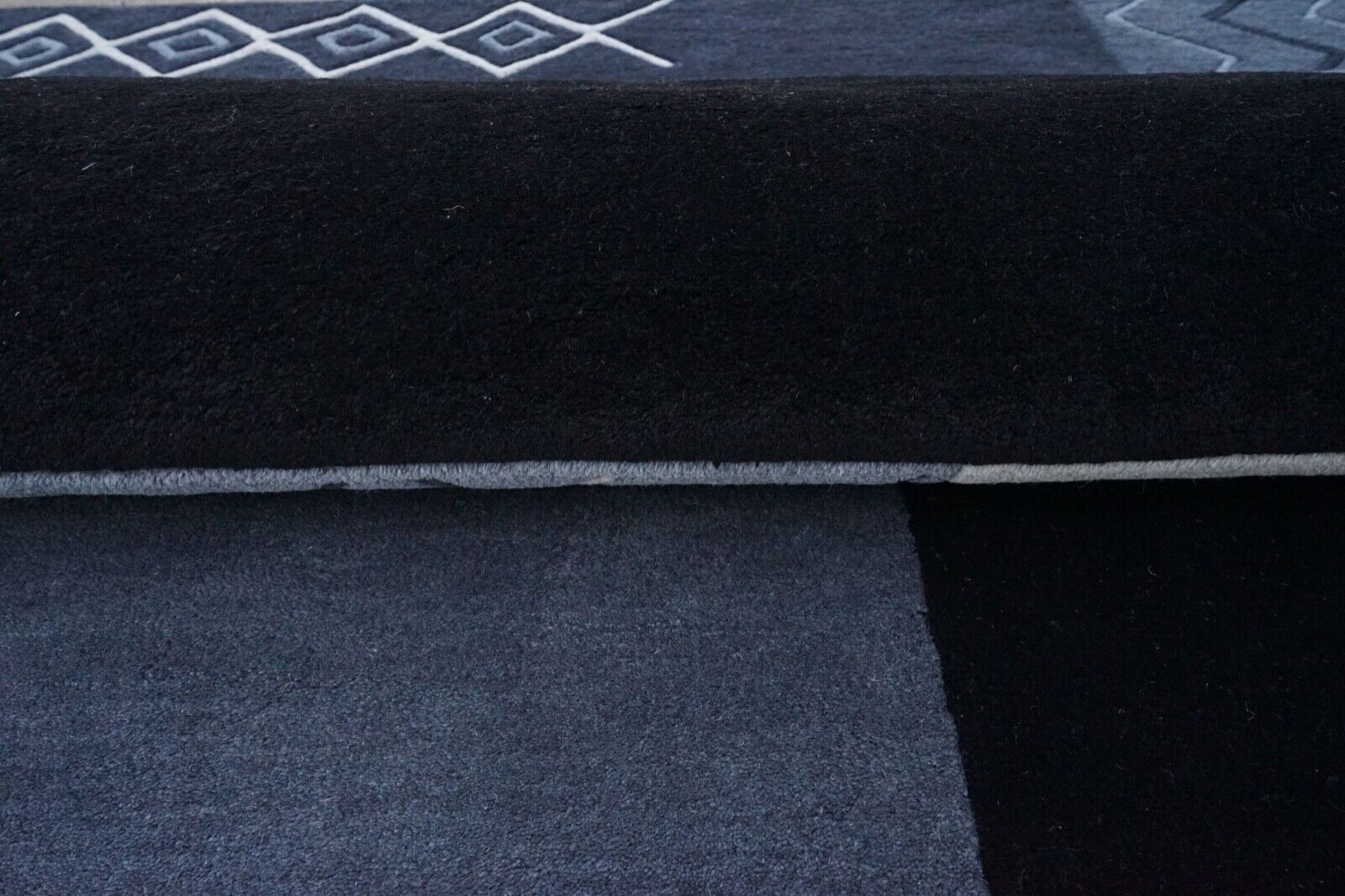 Teppich 100% Wolle Grau Schwarz 160X230 cm Orientteppich Handgetuftet HT315