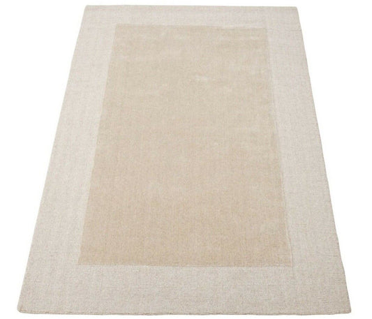 Beige 160X230 cm Teppich 100% Wolle Orientteppich Handgetuftet HT333