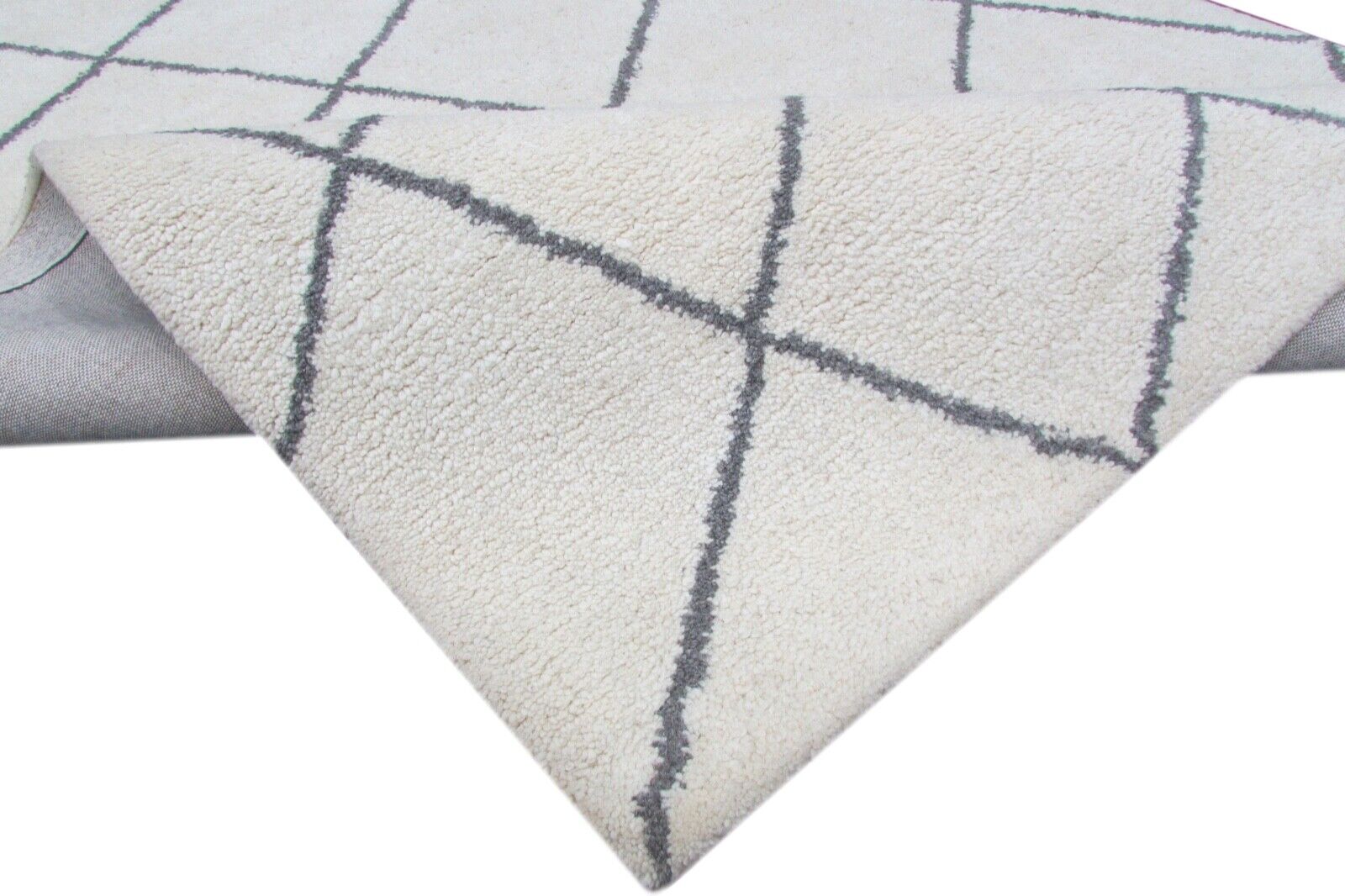 Elfenbeinfarbe Teppich 100% Wolle béžová 160X230 cm Handarbeit Handgetuftet T829