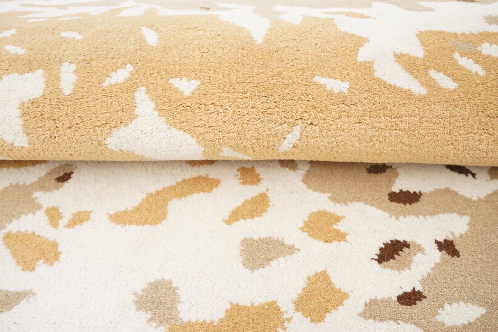 Teppich 100% Wolle Beige Gold Braun 160X230 cm Orientteppich Handgetuftet HT402