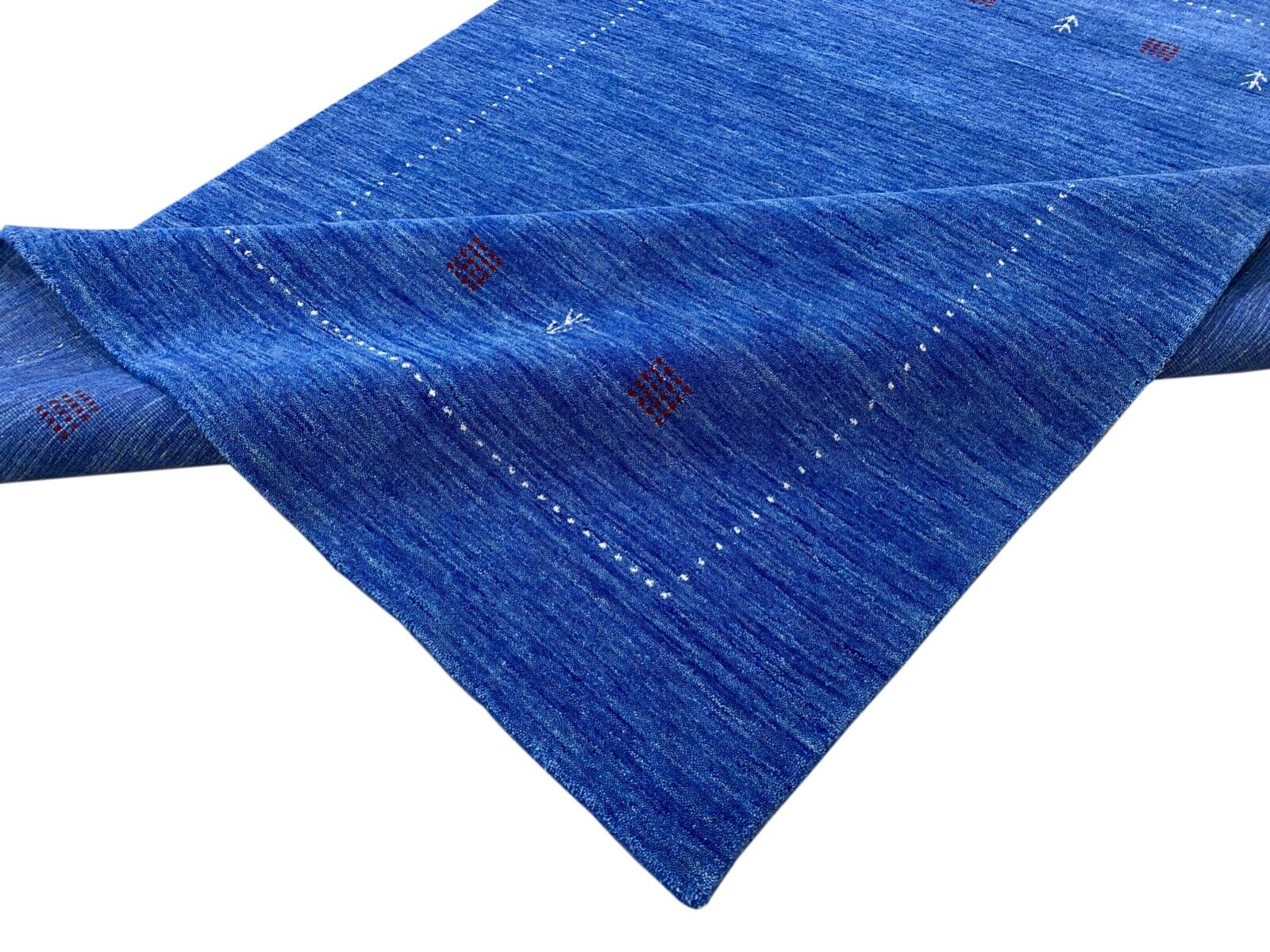 Gabbeh Teppich 100% Wolle Blau Lila Handgefertigt 170X240 cm Loom Lori WR145