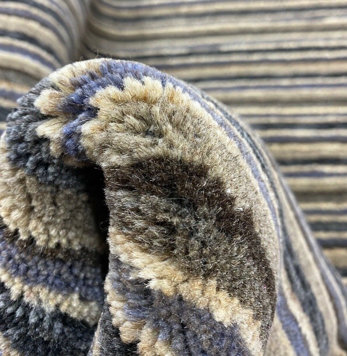 Teppich Gabbeh Beige Grau Blau 100% Wolle loom lori Handgewebt 120x180 cm S19