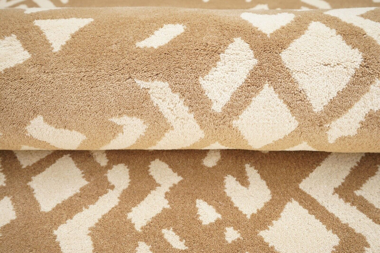 Teppich 100% Wolle Beige 160X230 cm Orientteppich Handgetuftet HT225