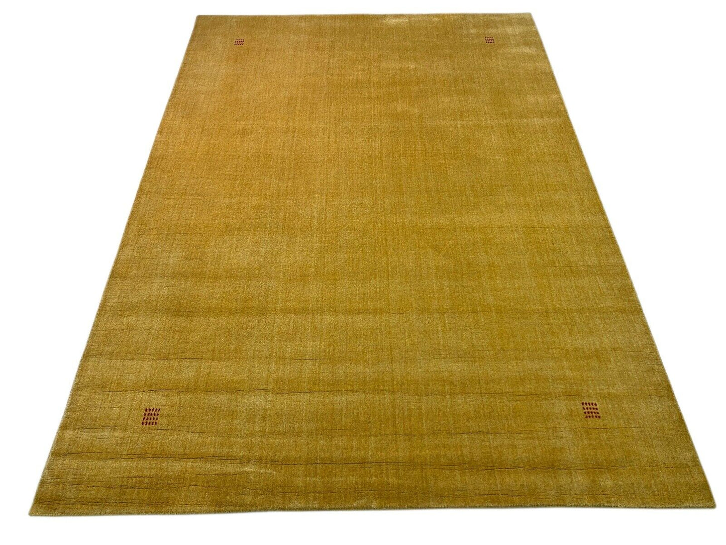 Gabbeh Teppich 100% Wolle 170x240 cm Gold Handgewebt Orientteppich KS