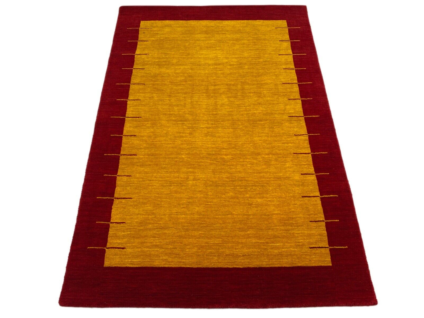 Gold Rot Teppich 100% Wolle Gabbeh 120x180 cm Handgewebt Home Deko WR149