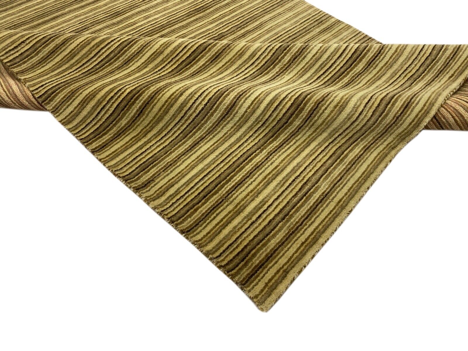 Teppich 100% Wolle Gabbeh Braun Beige Grün  loom lori Handgewebt 136x203 cm S185