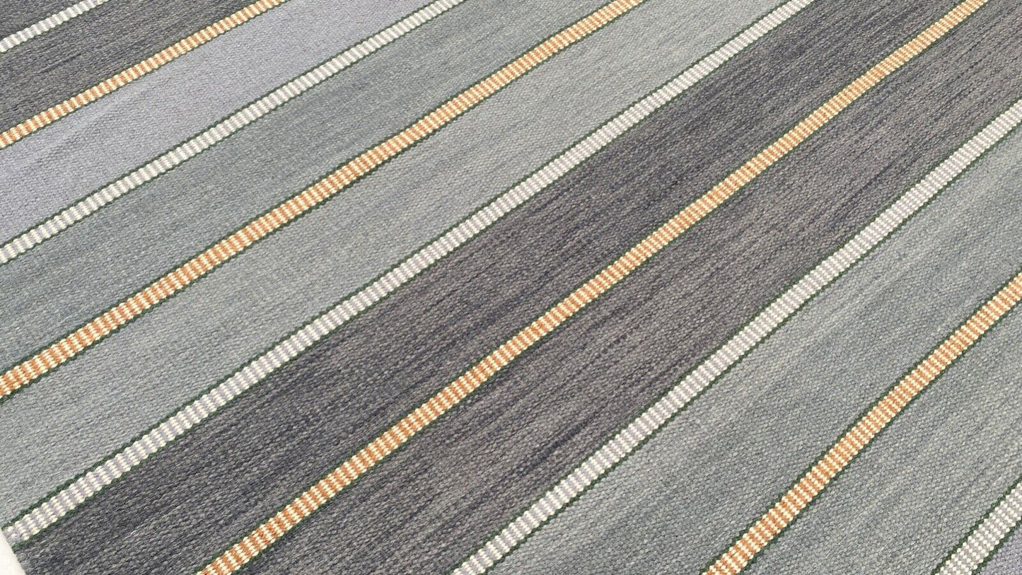 Handgewebt Mint Grün Grau Kilim Teppich 100% Wolle Durry Kelim 140x200 CM k500