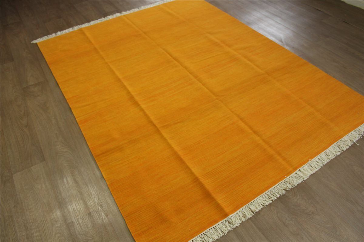 Kilim Handgewebt Fein Gold Gelb Perser Teppich Kelim 180X240 cm 100% wolle