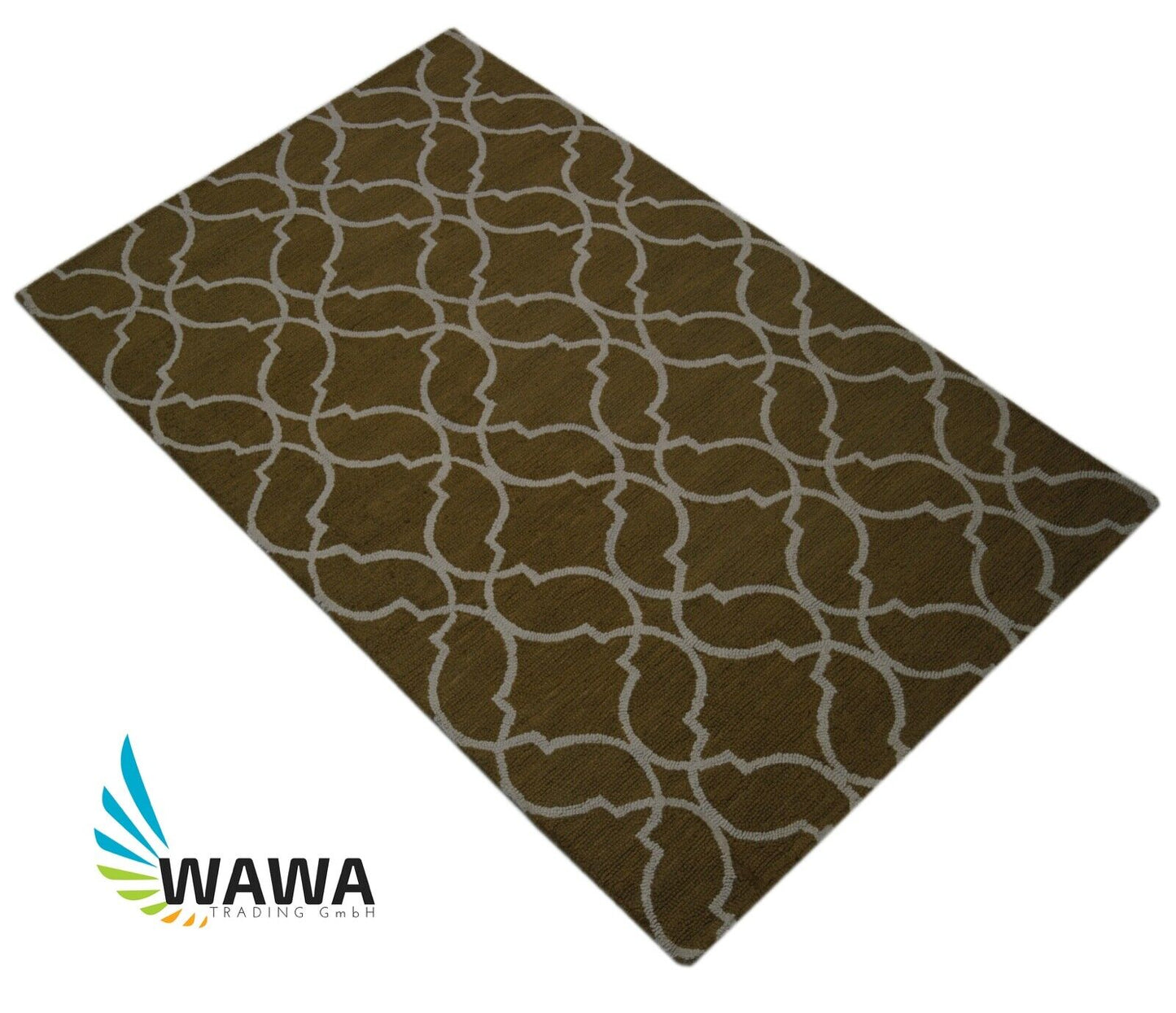 Teppich 100% Wolle Beige Orientteppich Handarbeit Designer 150X240 CM 926