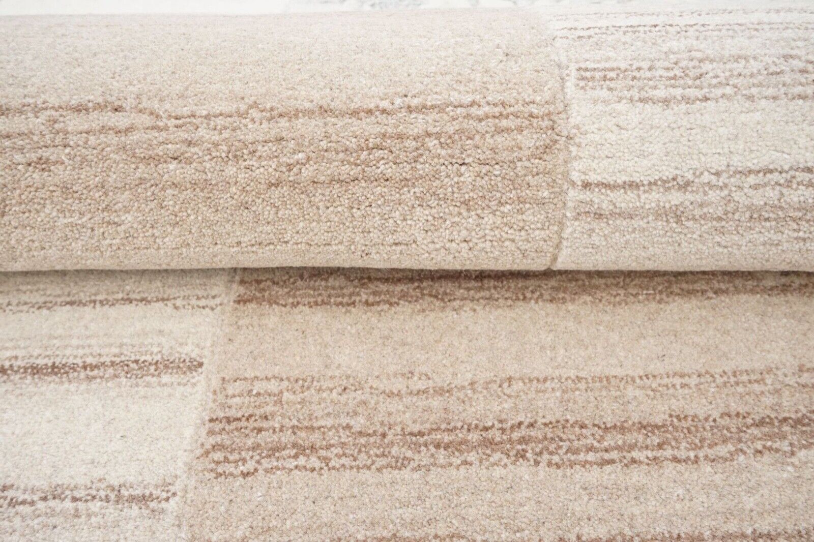 Teppich 100% Wolle Beige Braun 160X230 cm Orientteppich Handgetuftet HT391