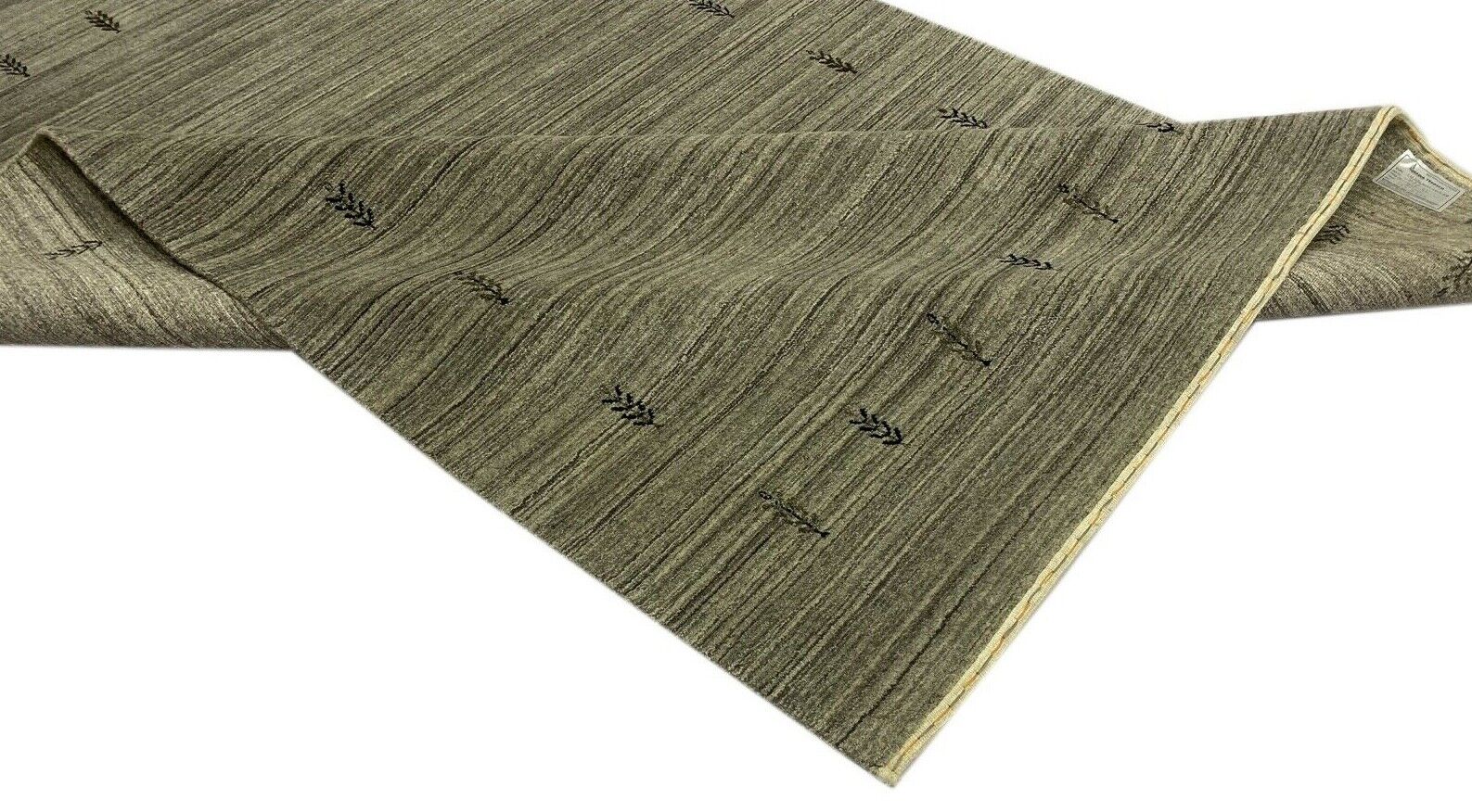 Silber Grau Wohnzimmer Gabbeh Teppich 100% Wolle 162x242 cm Handgewebt WR82