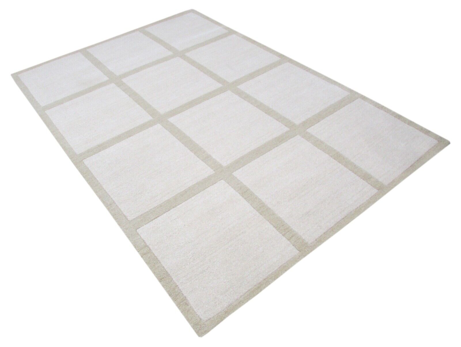 Elfenbeinfarbe Teppich 100% Wolle béžová 160X230 cm Handarbeit Handgetuftet T821 