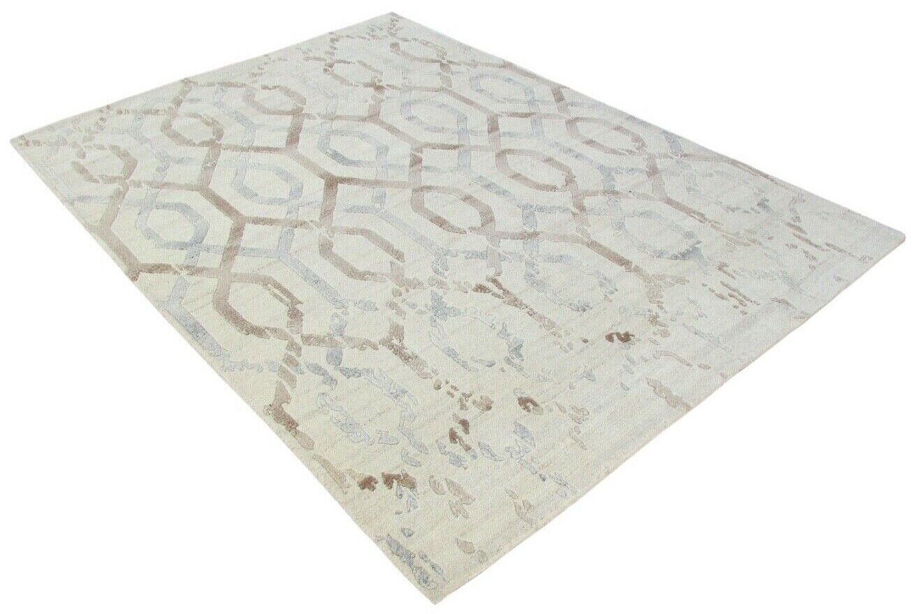 Nepal Teppich Handgeknüpft Beige Braun 100% Wolle Orientteppich 166x228 cm N-3