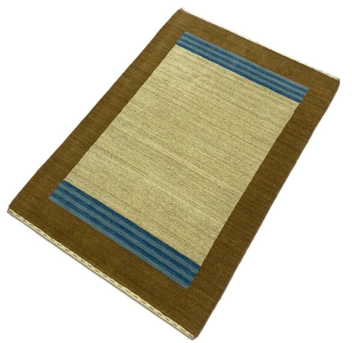 Gabbeh Teppich 100% Wolle Braun Beige loom lori Handgewebt 120x180 cm S5