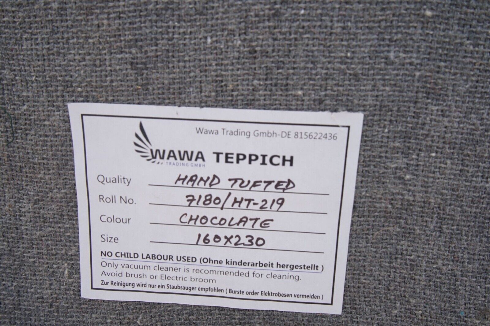 Tappeto marrone beige 160x230 cm 100% lana tappeto orientale annodato a mano HT219