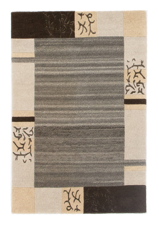Teppich Handgeknüpft Indo Nepal Naturfarben Grau Beige Braun 120X185 cm Wolle