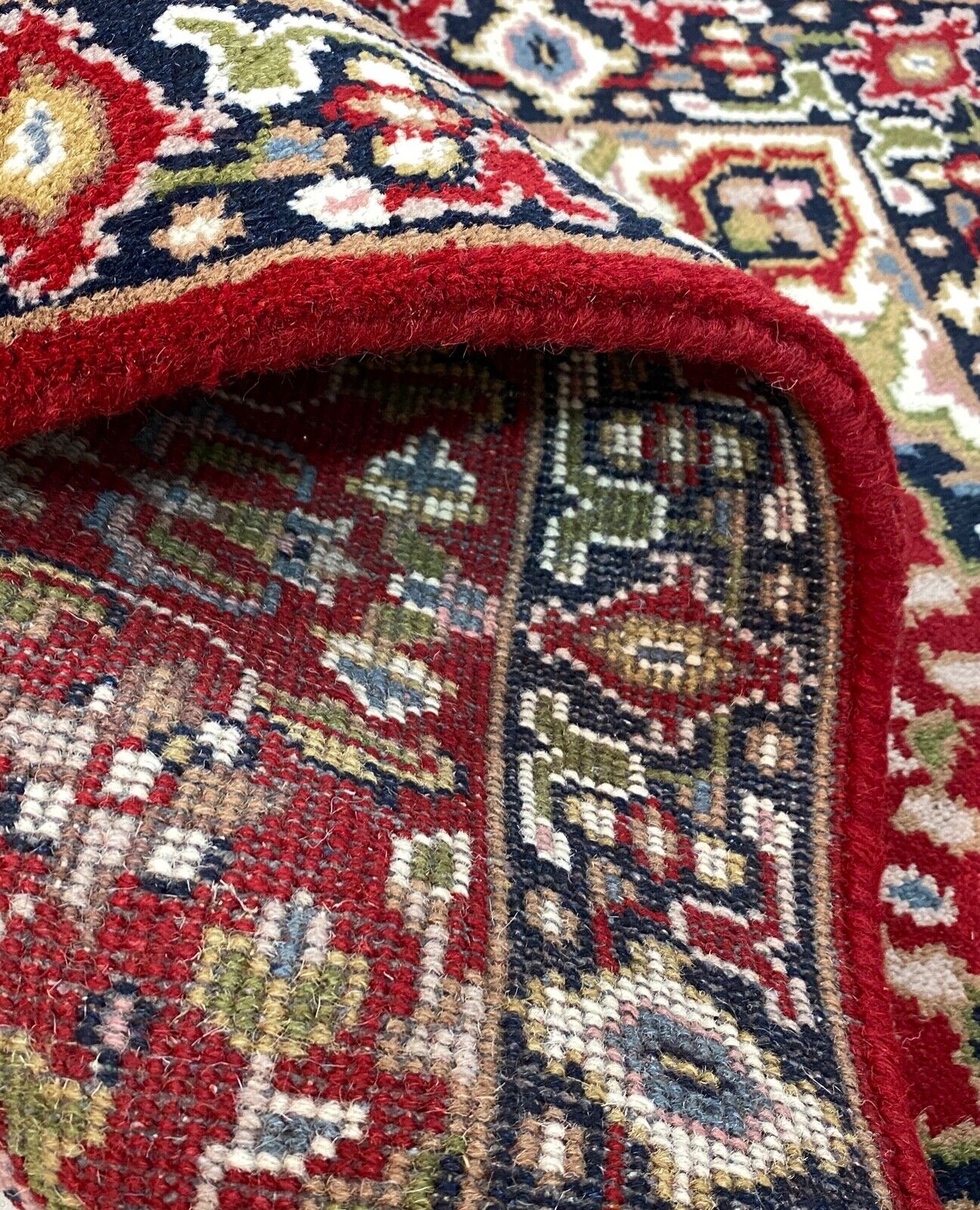Rot Teppich Wolle Fußmatten Handgeknüpft 100% Schurwolle 70X140 cm D7