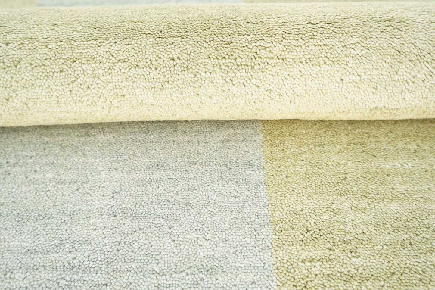 Grün Beige Teppich Handgewebt 100% Wolle 124x180 cm Orientteppich Lori Lr448