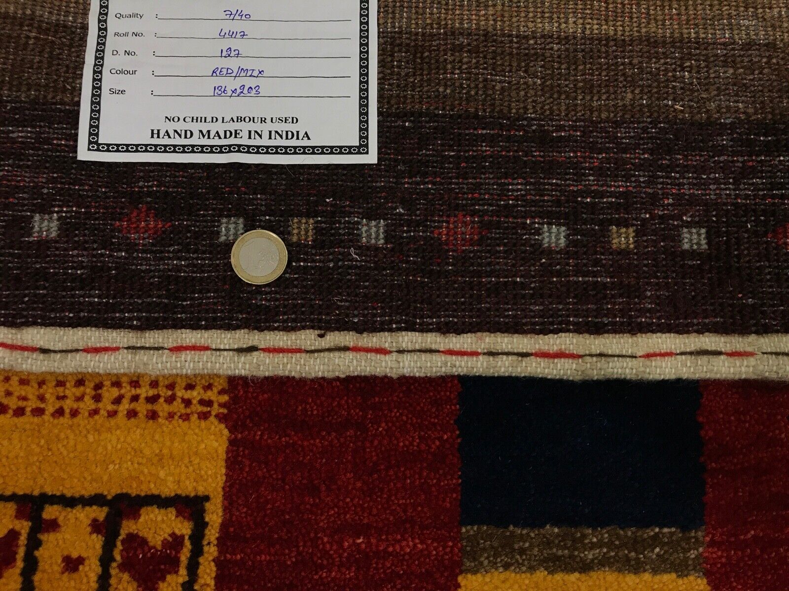 Gabbeh Teppich Naturfarben beige 140X200 cm 100% Wolle Handgeknüpft Hochwertiger