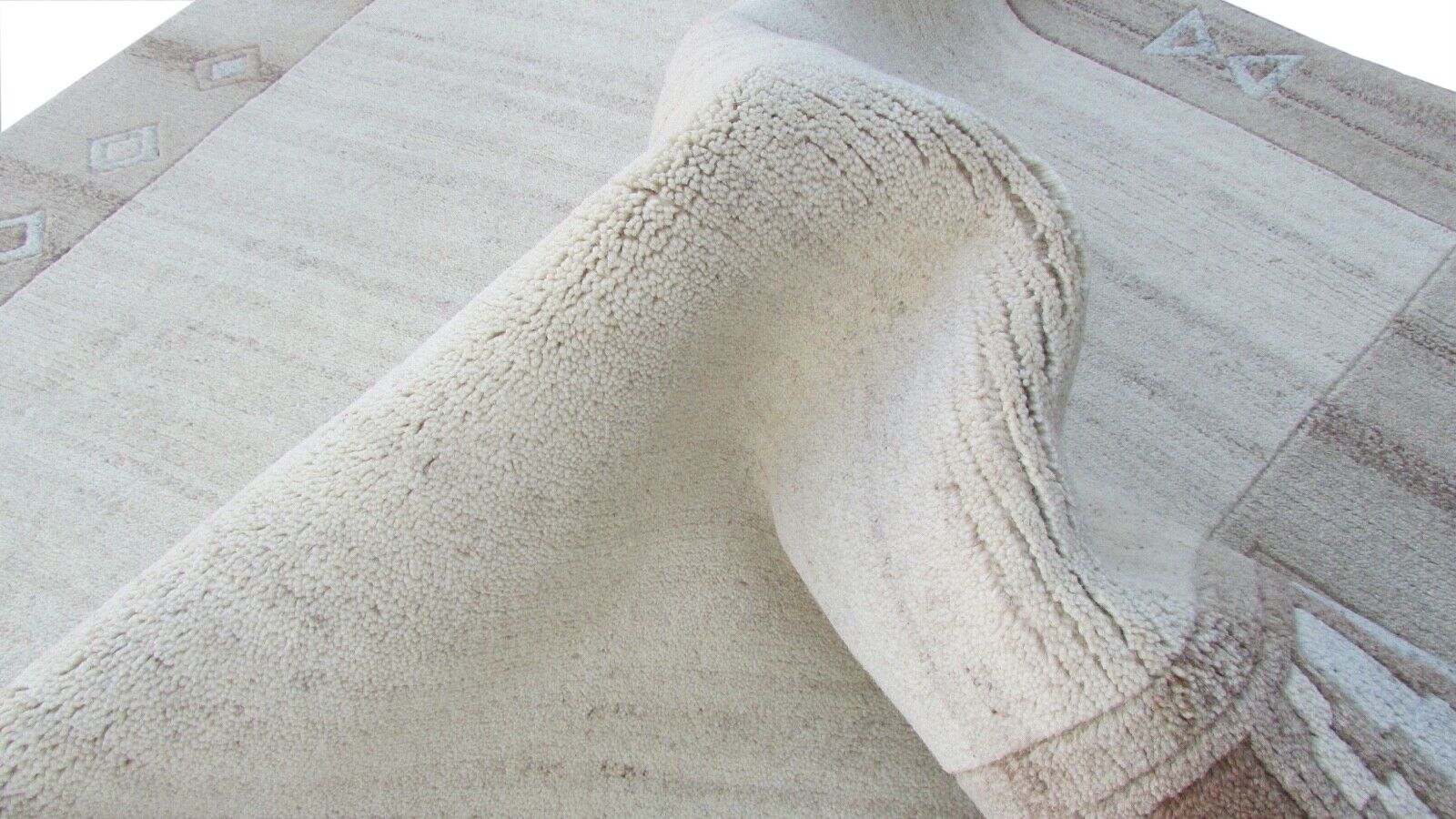 Nepal Teppich Handgeknüpft Braun Beige 100% Wolle Orientteppich 160x223 cm N-16