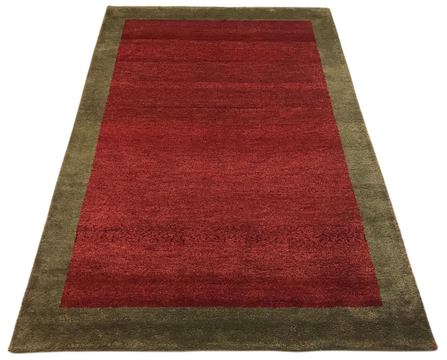 Orientteppich Gabbeh 100% Wolle Rot Teppich 120x180 cm Handgeknüpftet