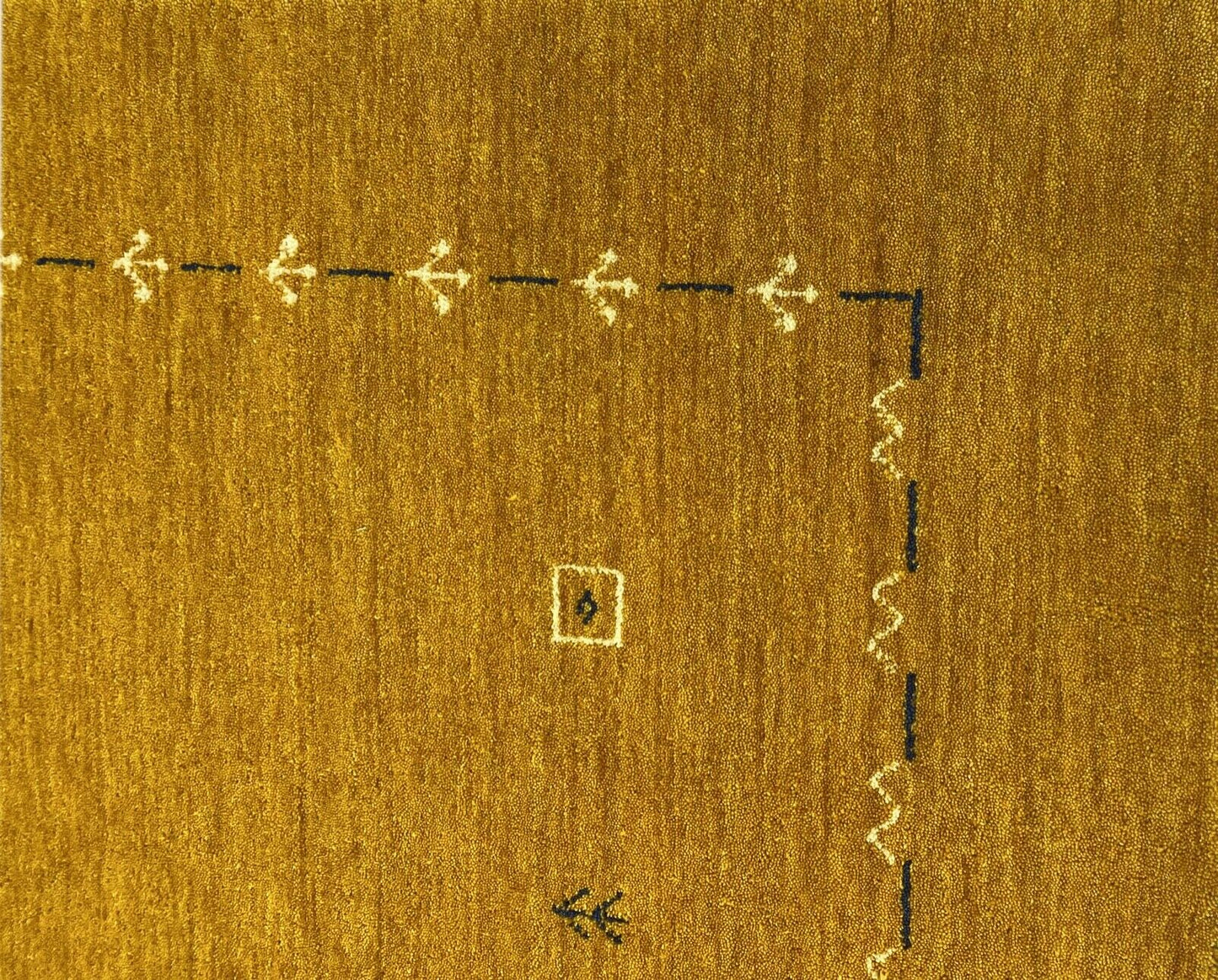 Wohnzimmer Gold Gabbeh Teppich 100% Wolle 170x240 cm Orient Handgewebt W2