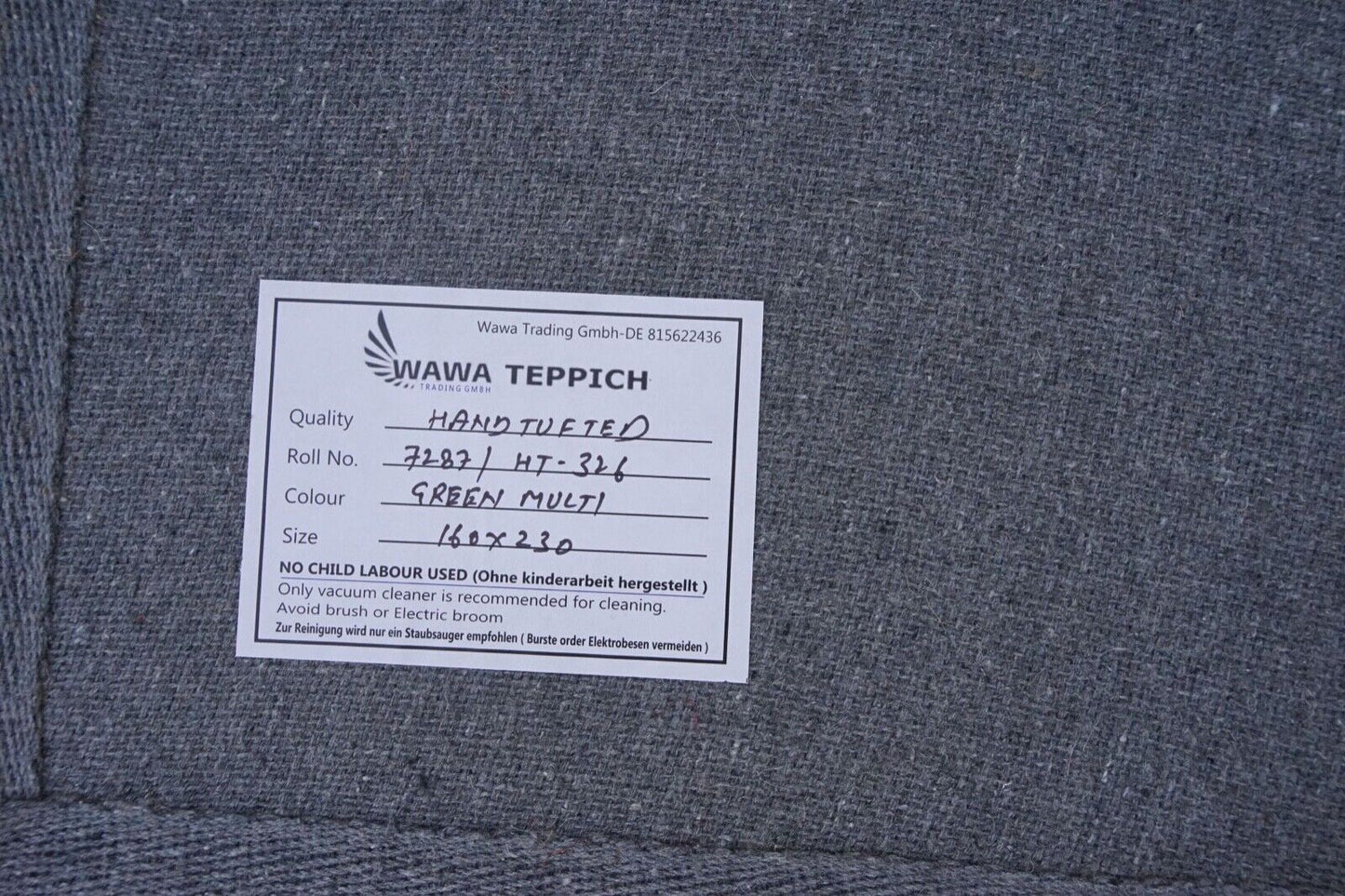 Teppich 100% Wolle Beige Grün Orange 160X230 cm Handgetuftet Orient HT326u