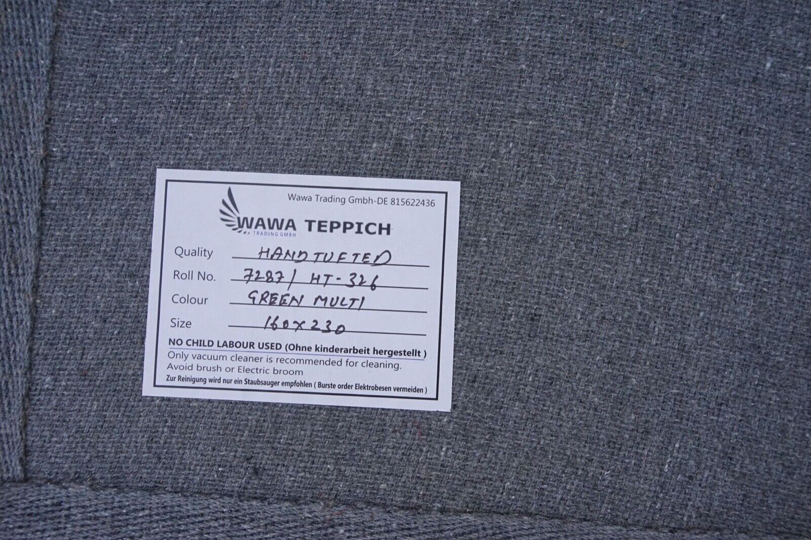 Teppich 100% Wolle Beige Grün Orange 160X230 cm Handgetuftet Orient HT326u