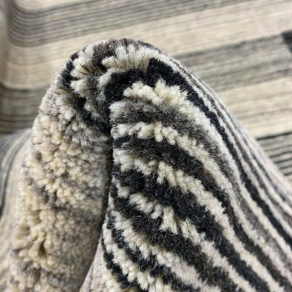 Teppich Gabbeh Beige Schwarz 100% Wolle lori Handgewebt 120x180 cm S23