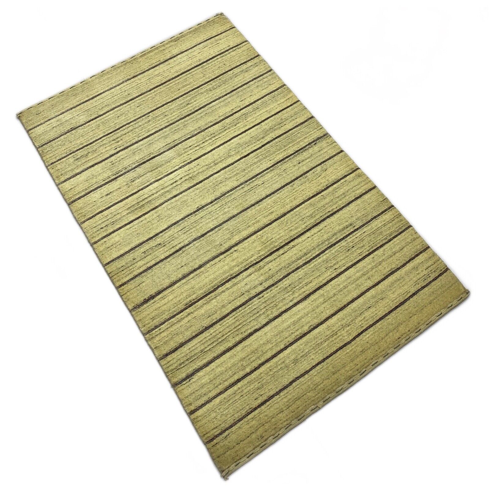 Teppich 100% Wolle Beige Blau loom lori Handgewebt 120x180 cm S43