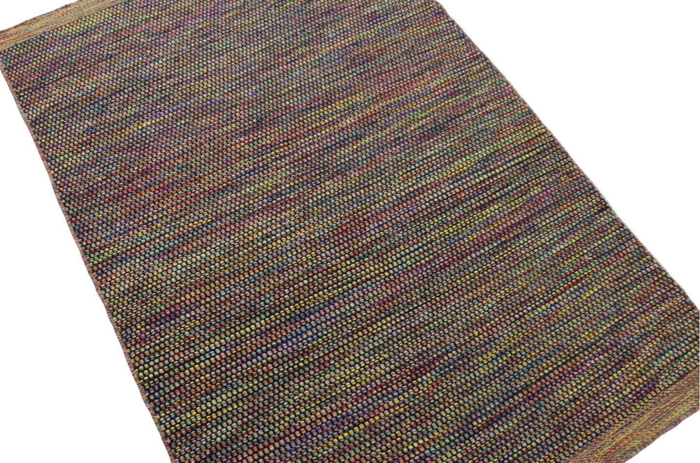 Wohnzimmer 100% wolle Teppich Flachgewebe Bunt Orange Gold 120x180 cm Kilim