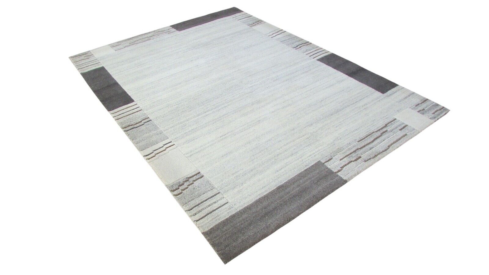 Tappeto Nepal, annodato a mano, grigio beige, 100% lana, tappeto orientale, 174x241 cm, N-78