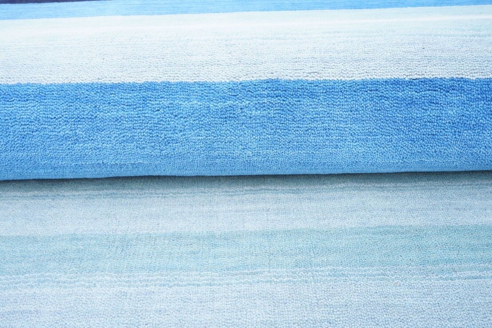 Blau Teppich 100% Wolle 160X230 cm Beige Orientteppich Handgetuftet HT271