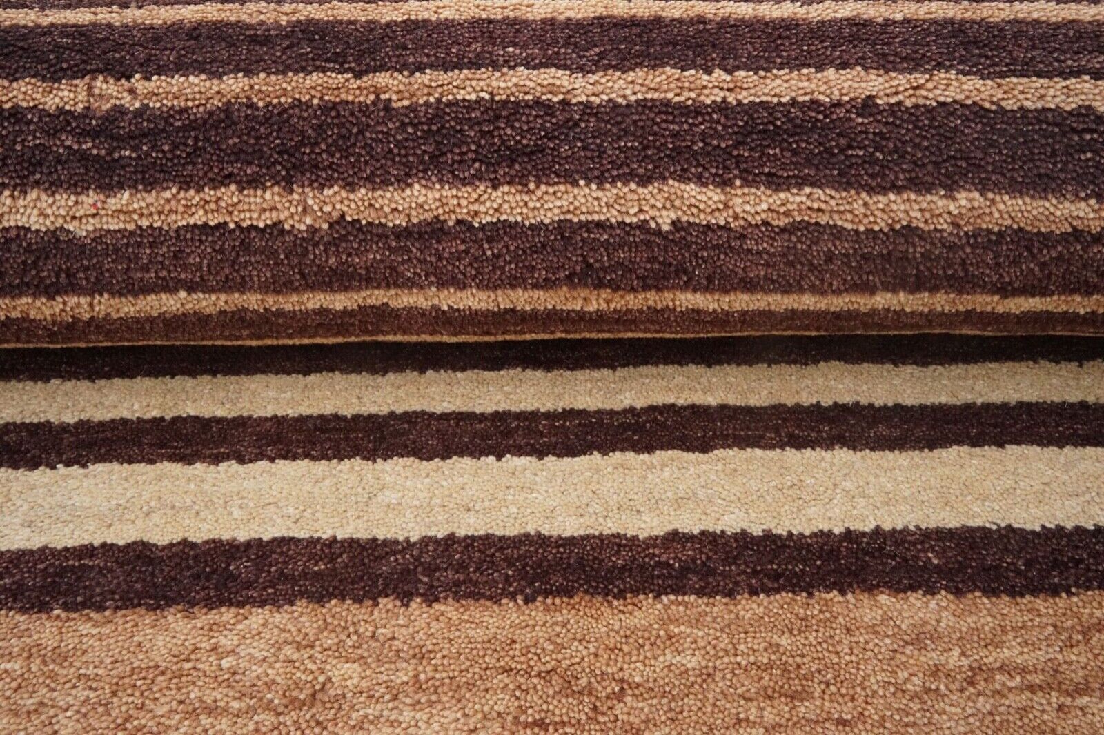 Tabakfarbe 140X200 cm Teppich 100% Wolle Braun Orientteppich Handgetuftet HT570