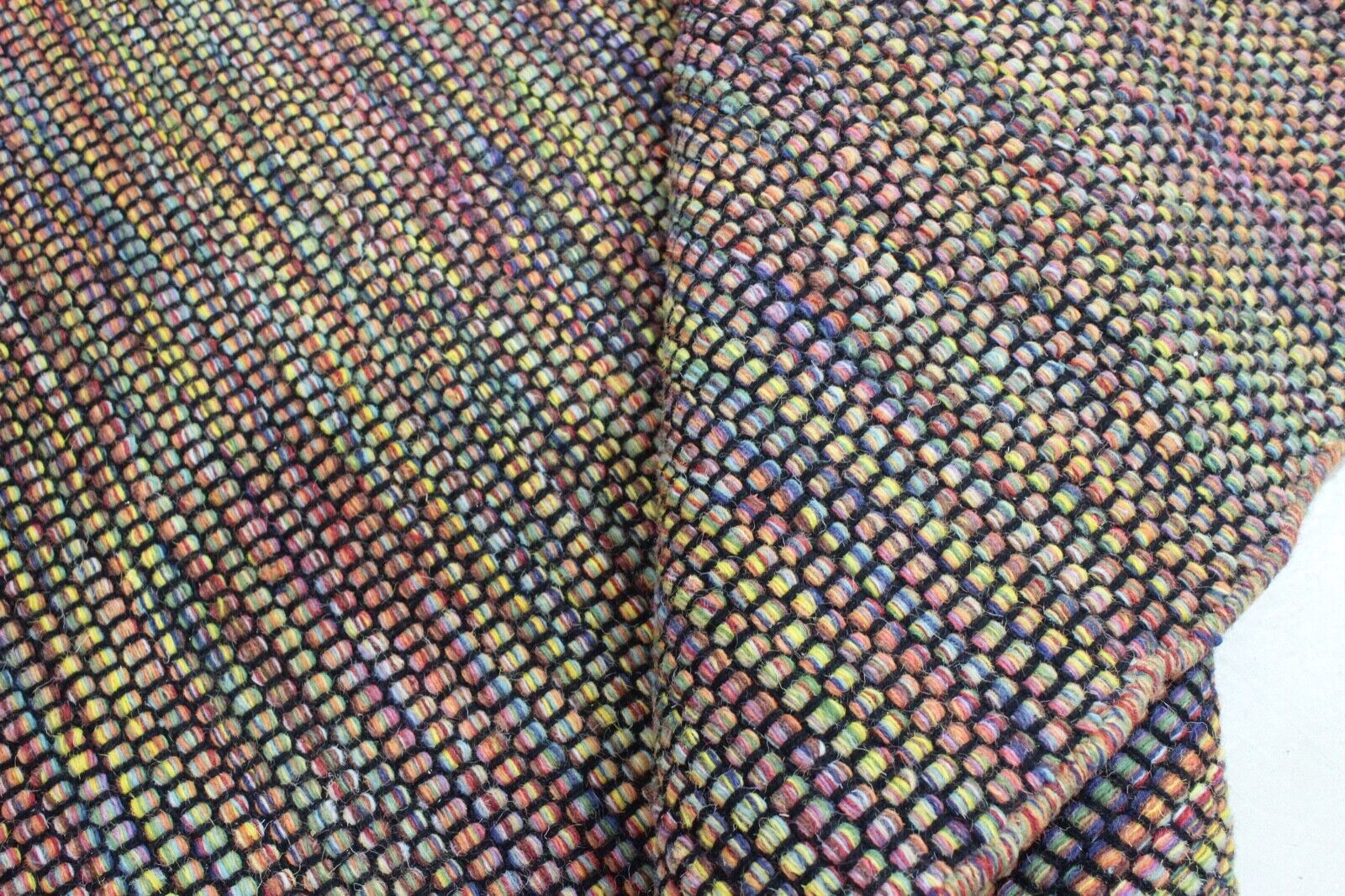 Wohnzimmer 100% wolle Teppich Flachgewebe Bunt Orange Gold 120x180 cm Kilim