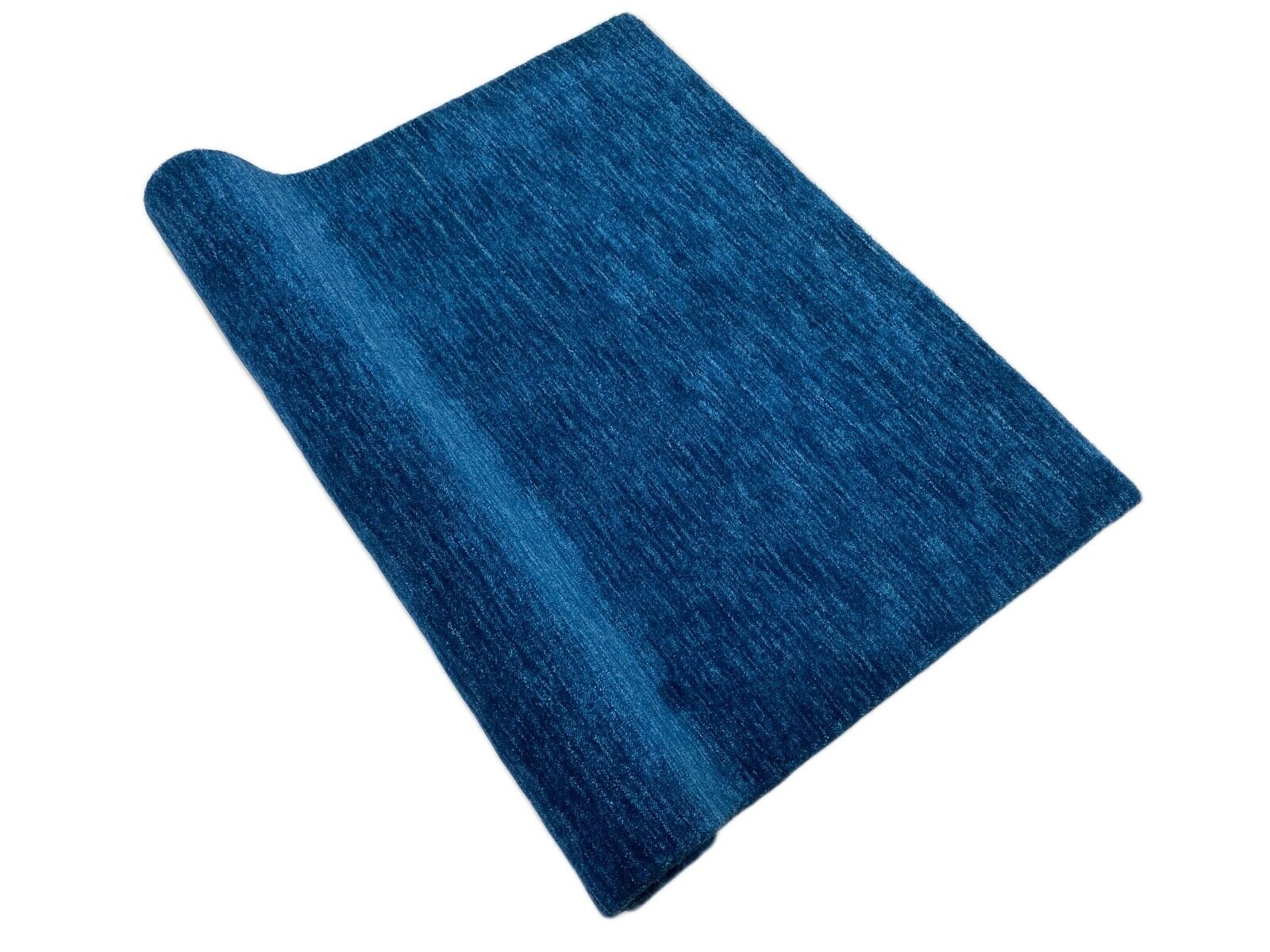 Blau Teppich Gabbeh 100% Wolle Dunkel Blau loom lori Handgewebt 125x174 cm S15