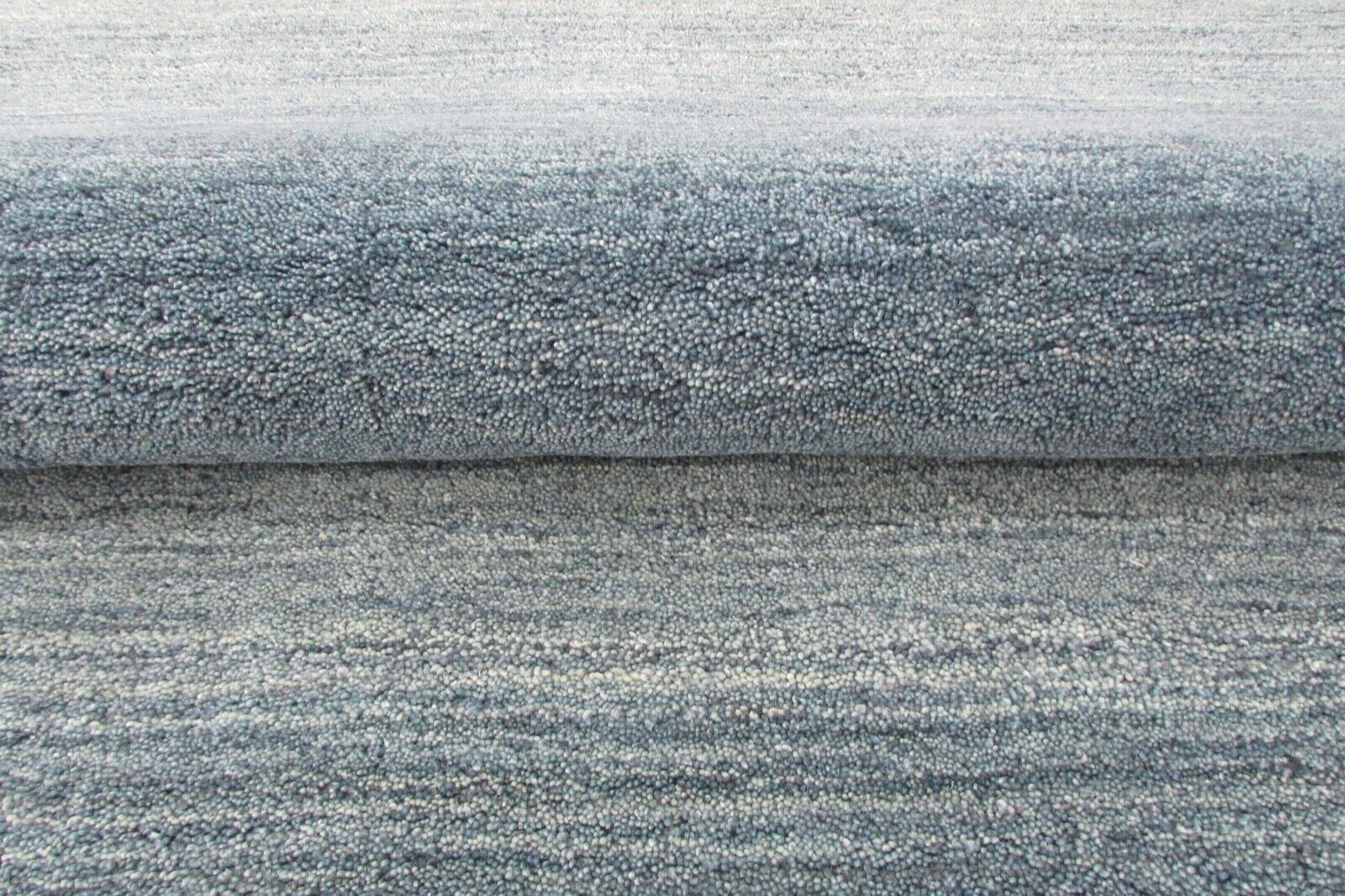 Teppich 100% Wolle Blau Grau hell lila 155X180 cm Handarbeit Loom T885