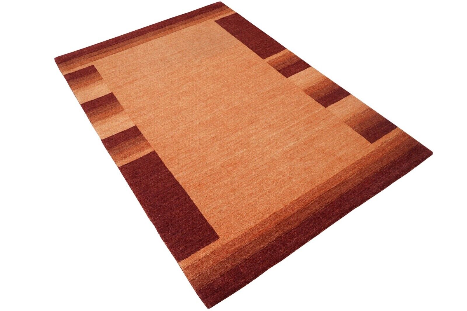 Orange 140X200 cm Teppich 100% Wolle Orientteppich Handgetuftet HT623