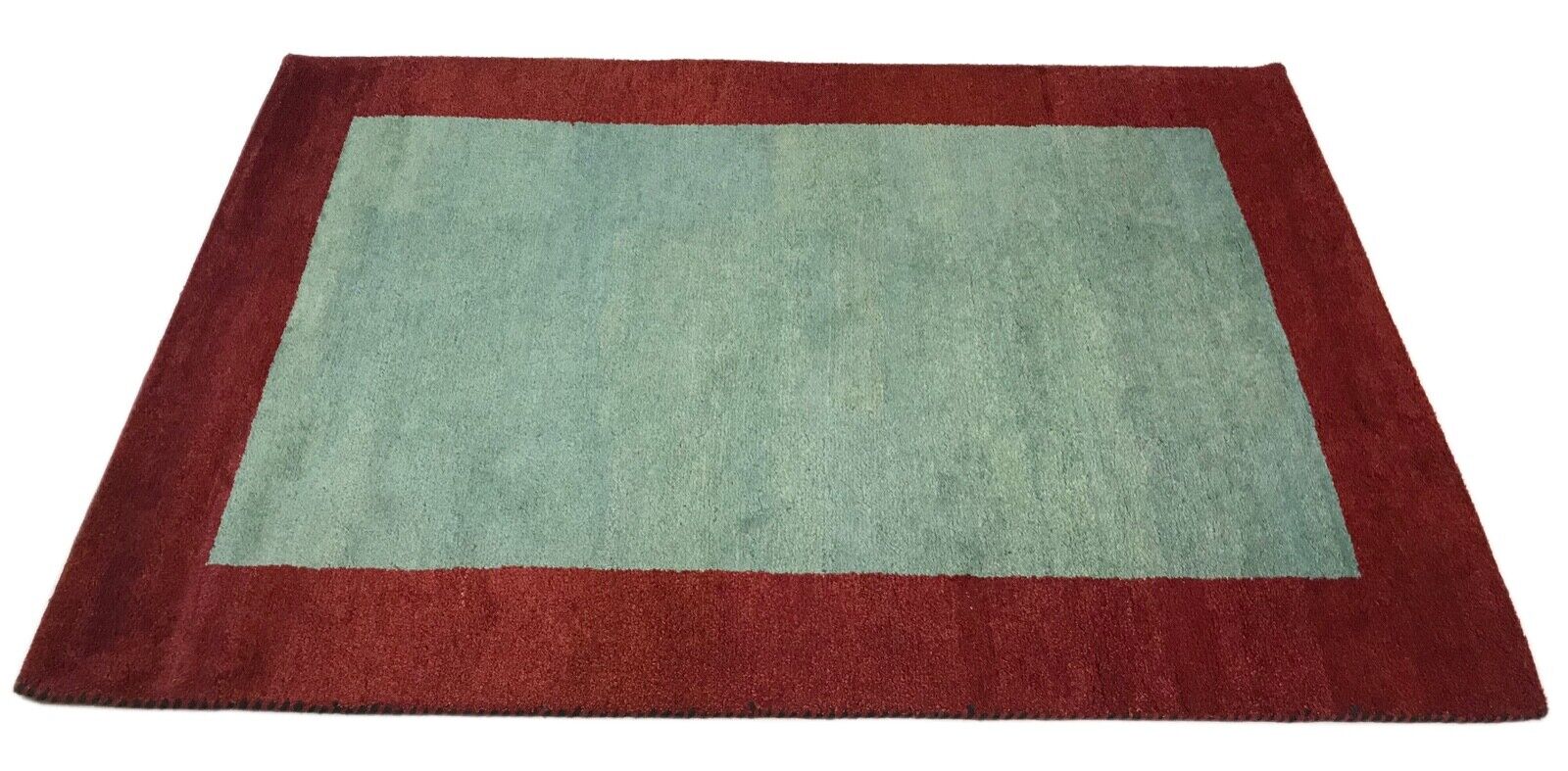 Gabbeh Teppich 120x180 cm Handgeknüpft 100% Wolle Hell Blau Rot Debbich